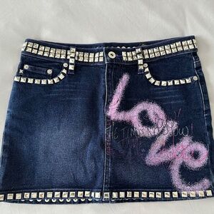 Vintage Express Studded Denim Skirt